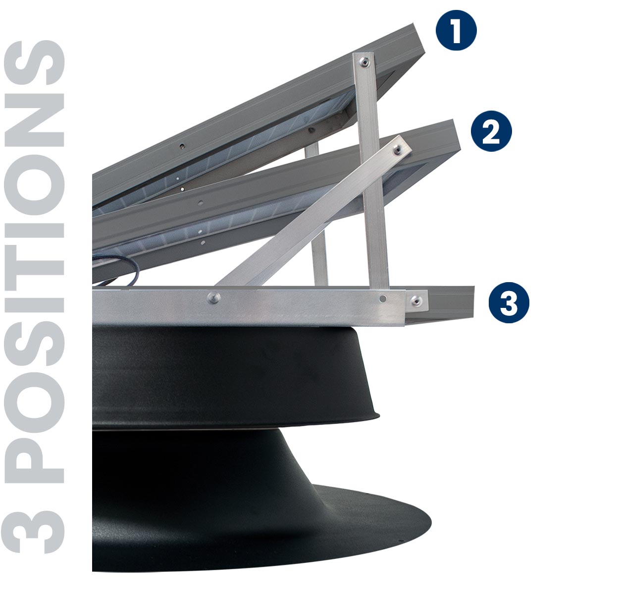 Natural Light original adjustable solar panel with 3 panel positions