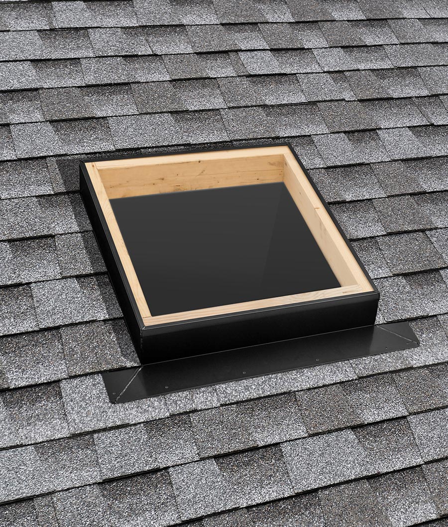 Natural Light pre-built black aluminum curb installed