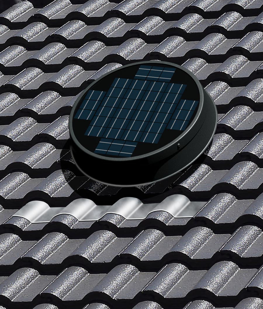 Natural Light black tile profile fan on tile roof