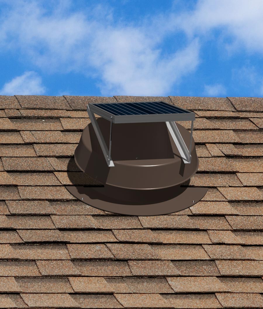 Natural Light roof mount fan bronze installed asphalt roof