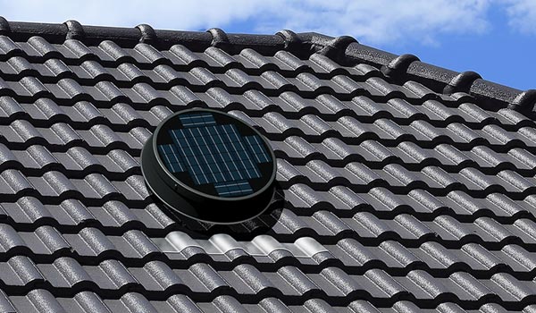Natural Light roof mount tile profile solar attic fan on tile roof mobile